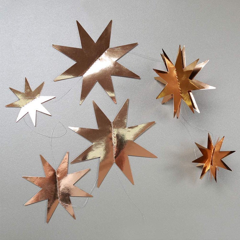 Decor365 Twinkle Star Garlands Champagne Gold Party Decorations Stars Banner Ceiling Hanging Decor Streamer Backdrop for Birthday Bachelorette Christmas New Year Eve Starry Night Theme Party Decor - Image 3